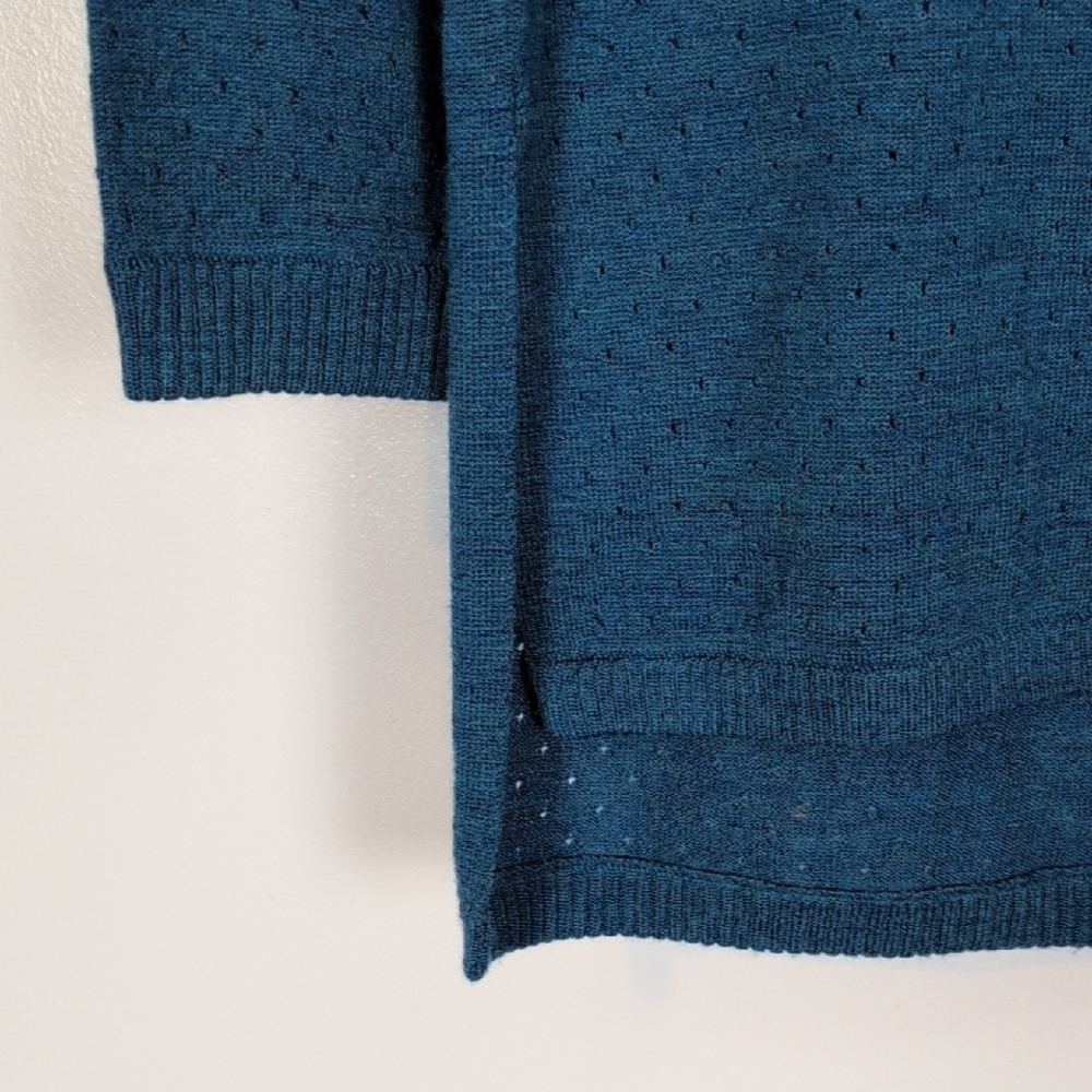 Smartwool V-Neck Long Sleeve Sweater in Teal - Picture 3 of 7